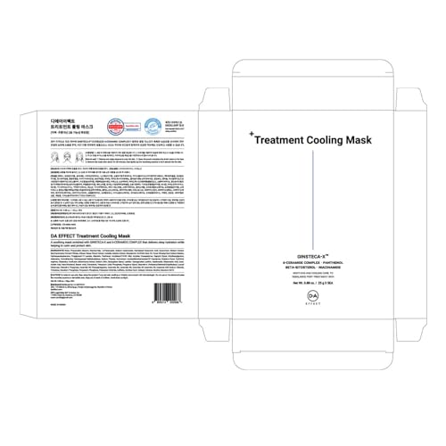 DA EFFECT Cooling Treatment Sheet Mask – Skin Protection & Barrier Repair Care for Stressed, Irritated Skin | Post-Treatment Care | Calming, Hydrating Face Mask | 25g x 5 Sheets