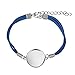 Suede Leather Bracelet with Blank Cabochons Bezel Tray for Handmade Crafts Adjustable Flat Rope Wristband Fit 0.78'' 20Pcs