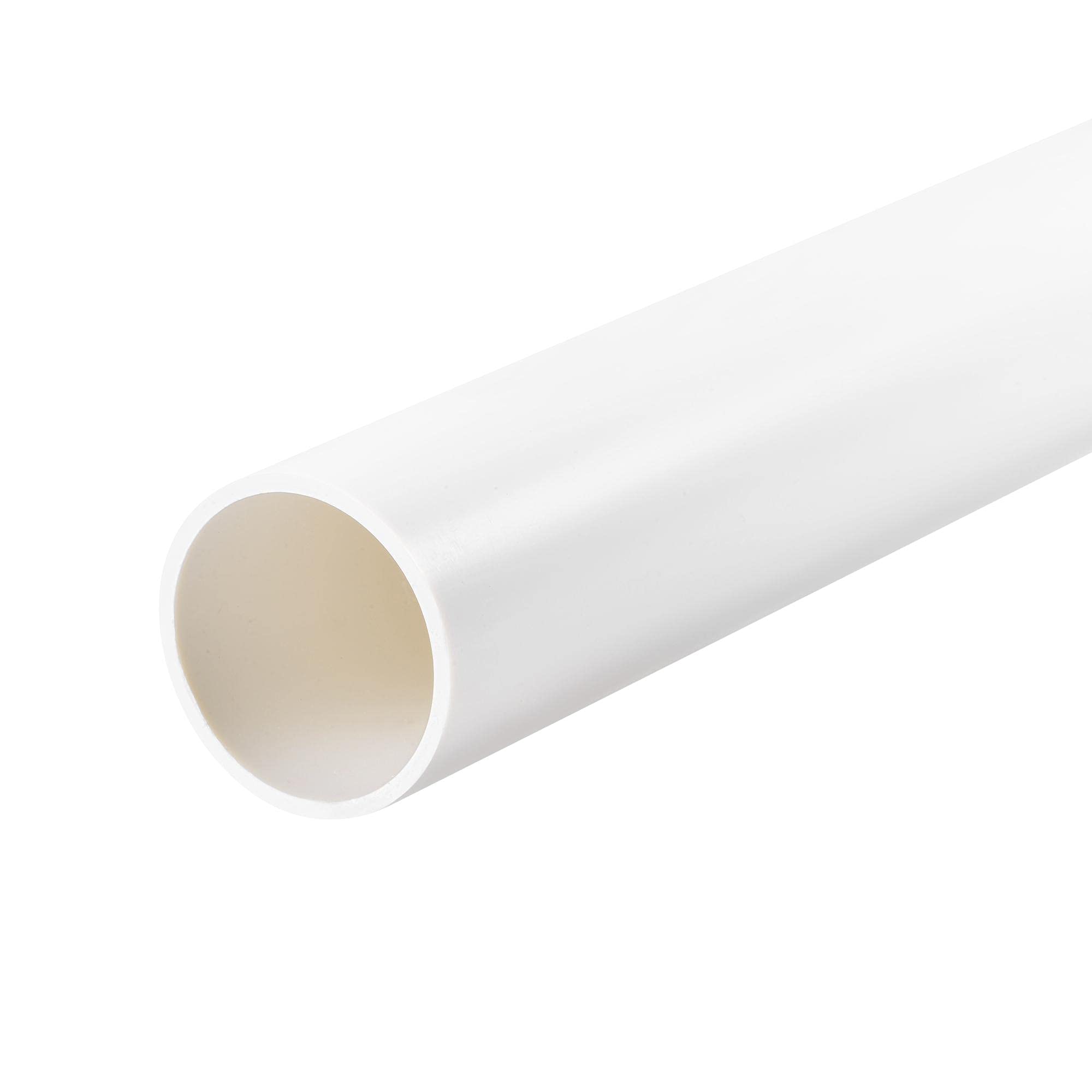 sourcing map PVC Rigid Tube Round Pipe 36mm ID 40mm OD 500mm White High Impact for Water Pipe, Crafts, Decoration, Cable Sleeve