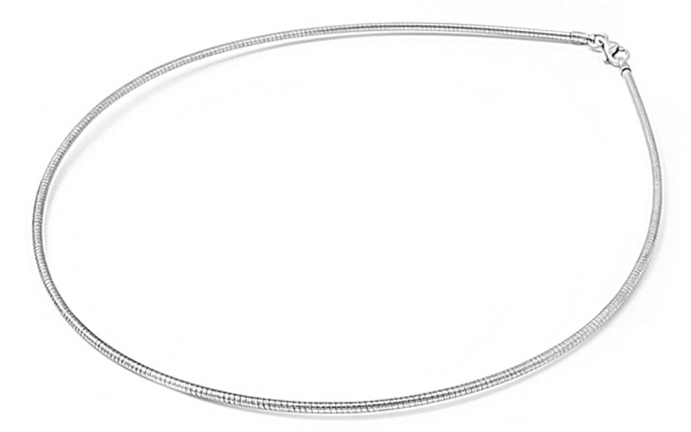 Photo 1 of Sterling Silver Round Omega Snake Chain 1.3mm Solid 925 Italy Wire Necklace 16" rusty