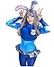 DAZCOS US Size Bunny Judy Hopps Cosplay Costume with Badge Ears Tail (Large) Blue