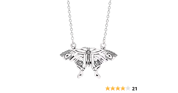 Silver Chain Antique Butterfly Pendant 