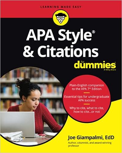 APA Style & Citations For Dummies: Giampalmi, Joe: 9781119716440:  Amazon.com: Books