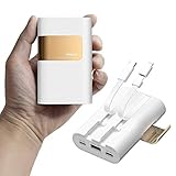 iWALK 10000mAh Power Bank Portable Charger with Built in Type C & Micro USB Cable, QC 3.0 & 18W PD External Battery Pack Compatible with iPhone Xs/XS Max/X 8 7 6 Samsung Galaxy and More, White