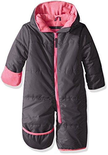 Wippette Baby Girls' Quilted Solid Pram, Charcoal, 3/6