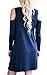 QIXING Women's Off The Shoulder Summer Swing Tank Sundress Navy Blue-XL