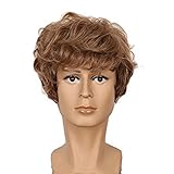Yuehong Men Short Curly Blonde Wigs Heat Resistant Hair Wigs