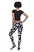 Festie Fever Buttery Soft Printed Pattern Womens Leggings (Neon Space Cat)