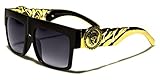 Flat Top Gold Chain Link Hip Hop Rapper Aviator Celebrity Sunglasses