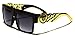Flat Top Gold Chain Link Hip Hop Rapper Aviator Celebrity Sunglasses