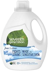 Seventh Generation Laundry Detergent for clean and fragrance-free clothes Free & Clear for sensitive skin 