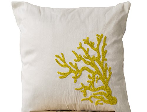 yellow sequin pillow