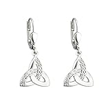 Solvar Celtic Trinity Knot Earrings Silver Drops Irish Made