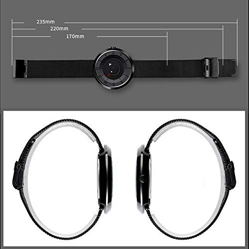 Montre noire pour homme - Minimaliste - Analogique - Quartz - Pour homme - Montres pour homme avec bracelet en acier inoxydable et mouvement japonais