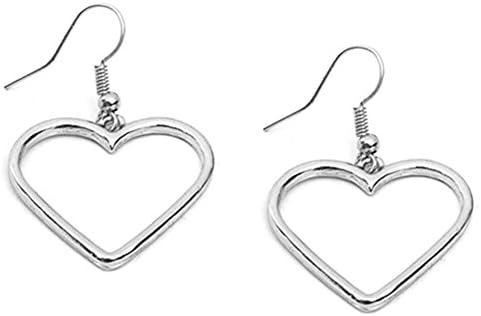 18K Gold & Silver Plated Simple Peach Heart Charm Women Dangle Drop Earrings
