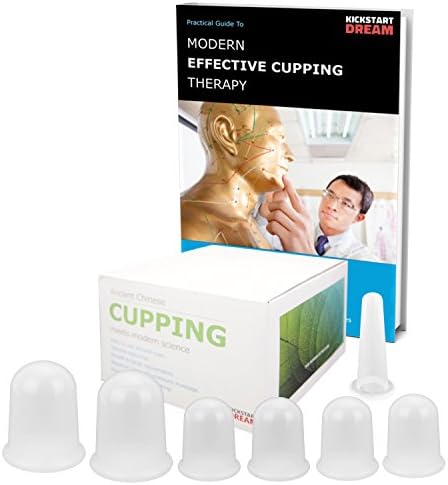 Silicone Cupping Therapy Set, 7 Cups, Comprehensive E-book Entitled 'Effective Cupping' Included. Anti Cellulite Cup, Facial Massager, Muscle &amp; Back Pain Reliever By Kickstartdream