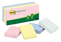 Post-it Greener Notes, 1.5 in x 2 in, Helsinki Collection, 12 Pads/Pack (653-RP-A)