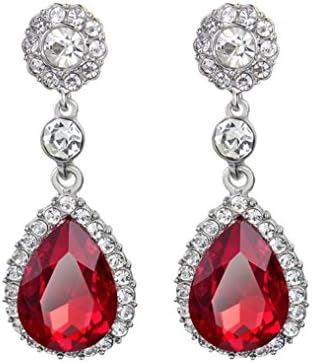 GYJIN Women's Elegant Water Shape AAA Zircon Crystal Drop Earrings for Wedding Party