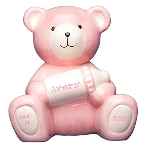 Personalized Pink Bear Piggy Bank