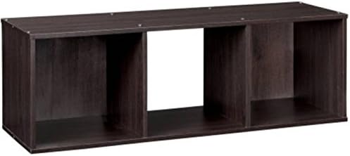 3-Compartment Storage Cube Espresso Drawers Organizer
