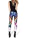 Dawdyfu Women Supernova Unicorn Rainbow Printed Tight Leggings , One size