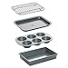 Chicago Metallic 8044 Non-Stick Toaster Oven Bakeware Set, 4-Piece, Carbon Steel primary