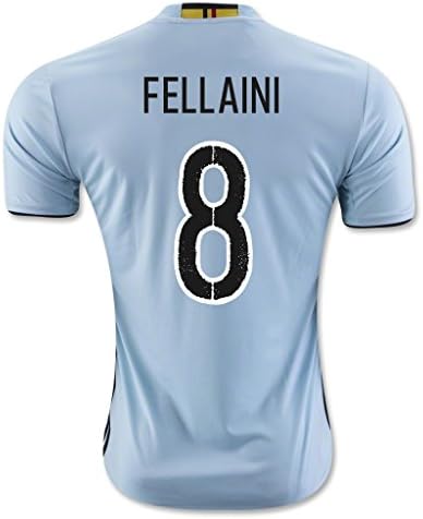 Light Blue #8 Fellaini Away Match Football Soccer Adult Jersey EURO 2016