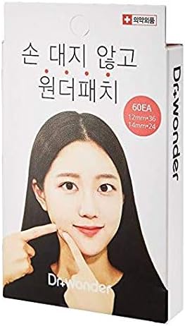 Dr.Wonder Acne Pimple Patch Plus, 60 Dots in 1 Pack, 2 Sizes, Pink - Absorbing Cover Healing Hydrocolloid, Blemish Spot, Skin Treatment