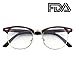 Happy Store CN56 Vintage Inspired Classic Horn Rimmed Half Frame Nerd UV400 Clear Lens Glasses,Red Black