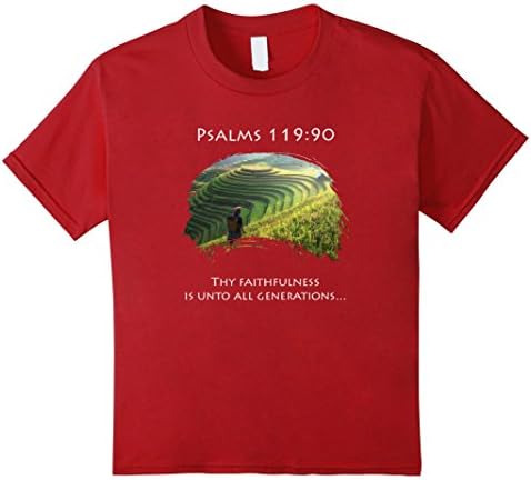 unisex-child Christian &amp; Religious Dual Sided T-Shirt - Psalms 4 Cranberry