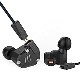 Quad Driver Headphones,ERJIGO KZ ZS6 High Fidelity Extra Bass Earbuds Without Microphone,with Detachable Cable (Without Mic, Black)