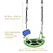 PACEARTH 40 Inch Saucer Tree Swing Flying 660lb Weight Capacity 2 Added Hanging Straps Adjustable Multi-Strand Ropes Colorful Safe and Durable Swing Seat for Children-Green