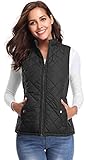Argstar Women's Stand Collar Lightweight Padded Zip Vest Quilted Gilet Clearence