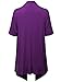 Solid Jersey Knit Draped Open Front Short Sleeves Cardigan Purple 2XL