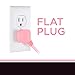 Cordinate Designer 3-Outlet Extension Cord, 8 Ft Braided Cable, 2-Prong Power Strip, Slide-to-Lock Safety, Low-Profile Flat Plug, Polarized, ETL Listed, Light Pink, 39986-T1