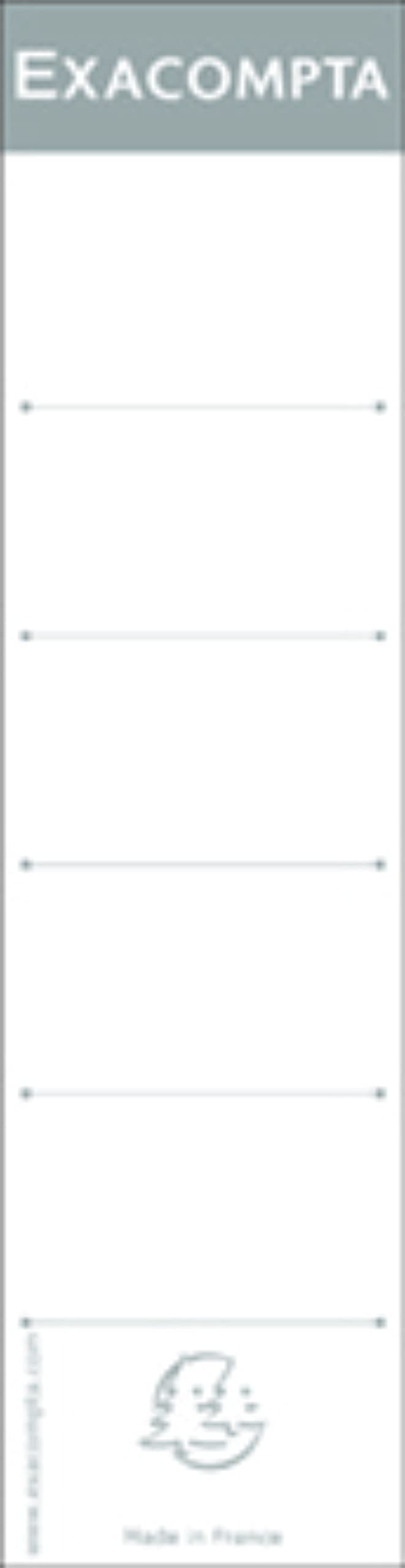 Exacompta - Ref 537E - Spine Labels for Lever Arch Files (Pack of 10) - 185mm Height, Suitable For Files With A 70mm Spine, Self-Adhesive Labels - White