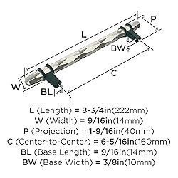 Amerock | Cabinet Pull | Polished Nickel/Black