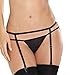 Women's Elastic Stocking Clip Garter Adjustable Suspender Simple Single Belt Design Thigh high Stocking Accessories(Black)
