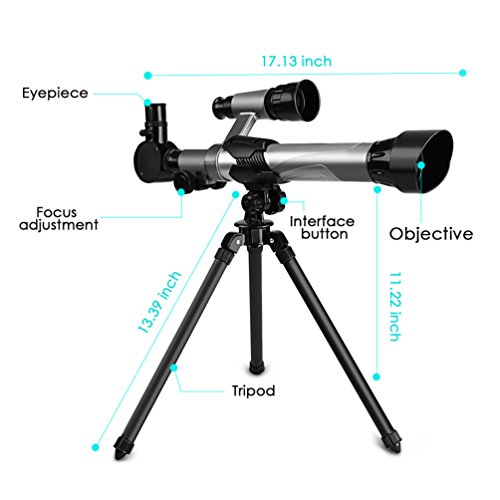 Telescope for kids，IOQSOF Nature Exploration Toys,Tripod,High-Definition Telescope Educational Toy for Kids，Light，Stable，Cool Easy to Use - Thumbnail 5