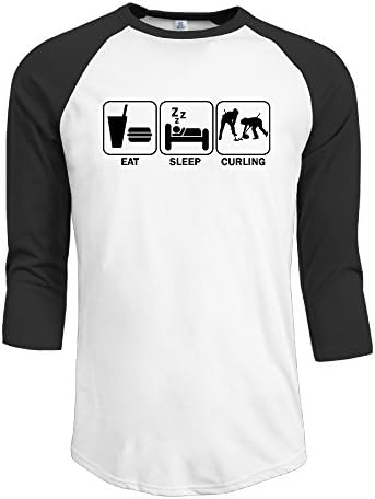 Men's Eat Sleep Curling 3/4 Sleeve Raglan Baseball Tee