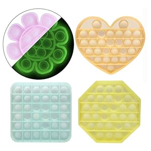 4PC Push pop pop Bubble Sensory Fidgot Toy,Autism Special Dimple Sensory Toys,Office Silicone Stress Reliever Toy