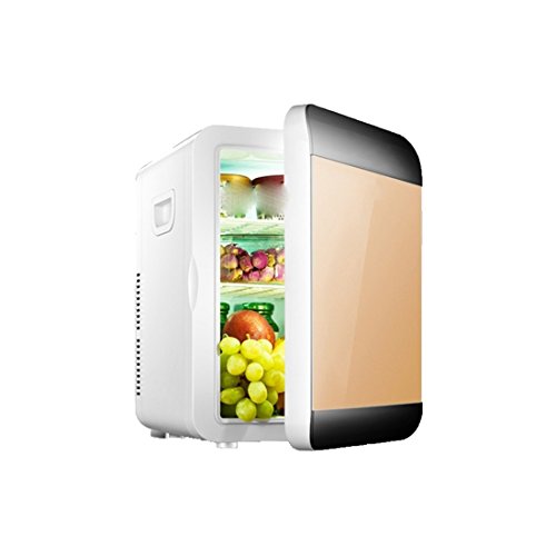 Click Here to See More Images STAZSX Mini small refrigerator small car refrigerator single door car refrigerator car cooling/heater, black gold 20L-33X28.5X41cm