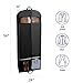 HOUSE DAY Garment Bags 2 Pack 54 inch Garment Bags for Storage Travel Nonwoven Fabric Dress Bag Suit Bag Garment Bag with 2 Large Mesh Pockets Garment Cover Suit Covers for Closet Storage,Black