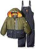 Osh Kosh Little Boys' Ski Jacket and Snowbib Snowsuit Set, Green/Grey, 5/6