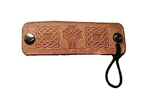 Amazon Com Celtic Cross Leather Hair Tie Handmade