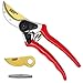 Top Hand Pruners 8.5” Heavy Duty Garden Pruner with Titanium Blade, Dropped Forged Steel Adjustable Latch For Smaller Hands, Durable & Long Lasting Garden Shears, Professional Quality Bypass Pruners
