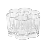 Clear Transparent Acrylic Flower Style Cosmetic and Makeup Brush Holder Stand with 12 Slot Spaces for Home Organization, Bathroom Accessory by Super Z Outlet (Kitchen)