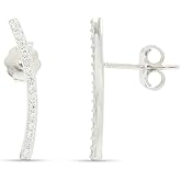 Sterling Silver Stud Earrings for Women Dainty Feather, Starburst, Lightning Bolt, Nail, Curved Bar, Disc, Pineapple with push-back Earrings, Gift For Her