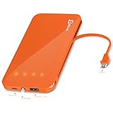 Portable battery, JETech 5,000mAh 2-Output Portable External Power Bank Battery Charger Pack for iPhone 6/5/4, iPad, iPod, Samsung Devices, Smart Phones, Tablet PCs (Orange) - 0759