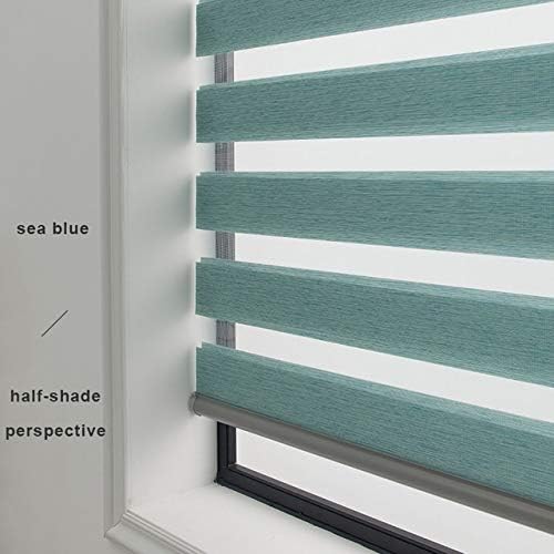 Amazon Com Household Shades Blackout Blinds Blinds For Window And Door Linen Imitation Multi Color Double Layer Zebra Blinds Color Sea Blue Size W120xh200cm Home Kitchen